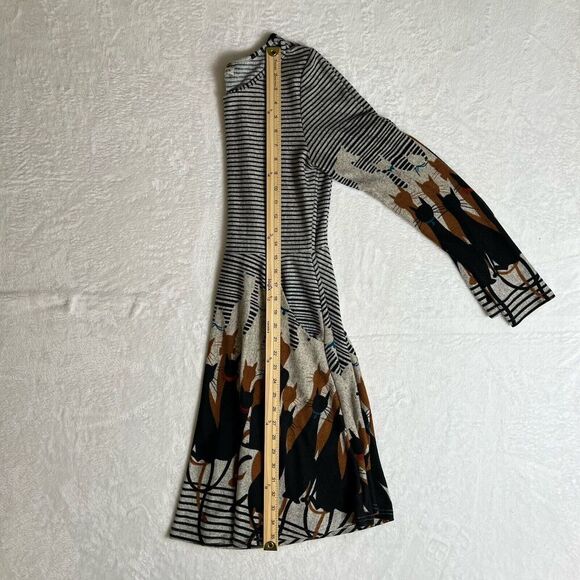 LA Soul Womens Knit Dress Size M Cat Lady Novelt Print Stripes Multicolor Office - Picture 9 of 9
